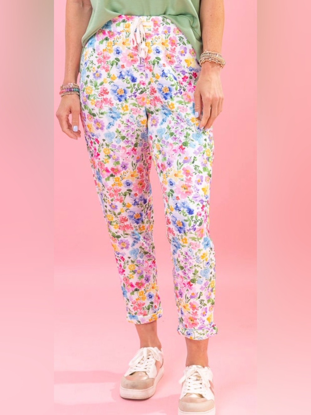 Luxe Scuba Floral Tapered Pants